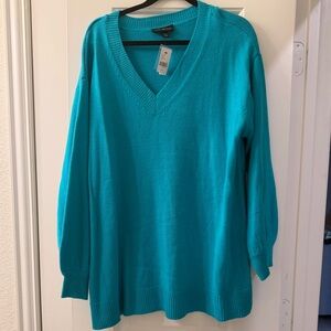 Lane Bryant Turquoise V-Neck Sweater